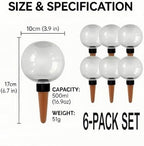 6Pcs Plant Self Watering Globes, 16.9oz Insert Top Fill to 2 Weeks Watering - Image 2