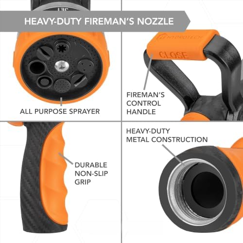 fireman hose nozzle 8 pattern, heavy duty fireman watering sprayer, 8 spray pattern garden nozzle, leakproof yard plant water nozzle, car wash fire style spray nozzle - Image 2