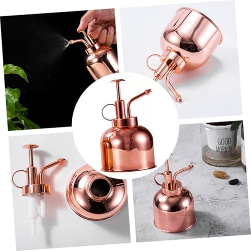 LALAFINA Vintage Plant Watering Can with Pump Rose Gold Stainless Steel Mister for Succulents Easy Grip Portable and Gardening Bottle for Indoor Plants and Baking - Image 4
