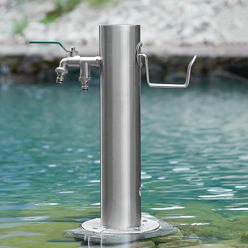 Pool Fountain Acrylic Waterfall Spillway Decorative Water Feature,Freestanding Stainless Steel Garden Water Column - Anti-Freeze Faucet Fountain & Water Dispen by Unknown