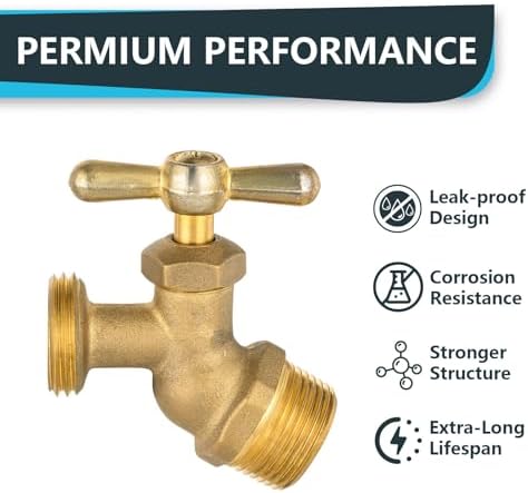 10Pack Seelink 1/2" MIP x 3/4" MHT No-Kink Hose Bibb Valve - Image 3