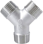 1pcs BSPT Male Y Shape 3 Ways Connector 1/4" 3/8" 1/2" 3/4" 1", Coupler Splicer Splitter 304 Stainless Steel Pipe Fitting Home Garden (Size : 1-1/2") by Unknown