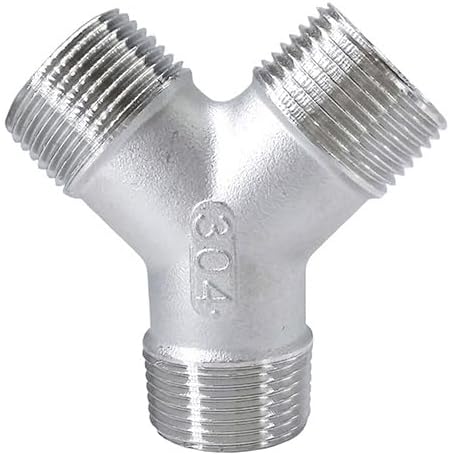 1pcs BSPT Male Y Shape 3 Ways Connector 1/4" 3/8" 1/2" 3/4" 1", Coupler Splicer Splitter 304 Stainless Steel Pipe Fitting Home Garden (Size : 1-1/2") by Unknown