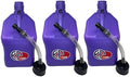 5.5 Gallon Square Utility Jug 3 Pack with 15" Clear Dispensing Hose Kit & Dual-Purpose Cap | BPA-Free Heavy-Duty Multi-Use Container for Water Storage, Automotive Fluids & Outdoor Applications by KOOLPRODUCTS