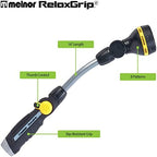 Melnor 65173AMZ RelaxGrip 8 Pattern 16" Pivoting Wand Bundle, Metal, Black, Yellow & 65134AMZ 5 Piece Quick Connect Starter Set Connector Bundle, Yellow, Black, Grey - Image 4