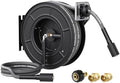 Giraffe Tools Pressure Washer Hose Reel 60ft, Power Washer Hose Reel, Pressure Washer Retractable Hose Reel, Heavy Duty, Wall/Floor Mounted, 4000 PSI, Dark Silver by GiraffeTools