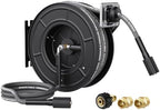 Giraffe Tools Pressure Washer Hose Reel 60ft, Power Washer Hose Reel, Pressure Washer Retractable Hose Reel, Heavy Duty, Wall/Floor Mounted, 4000 PSI, Dark Silver by GiraffeTools