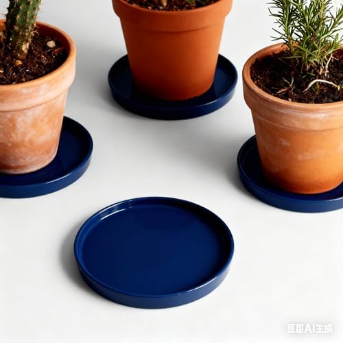 Yukfona Ceramic Plant Saucer Pot Tray 6, 8, 10 Inch Blue, Planter Saucers for Indoors Outdoor, Durable Sturdy Flower Drainage drip Water Tray for Glazed Pots Base - Image 7