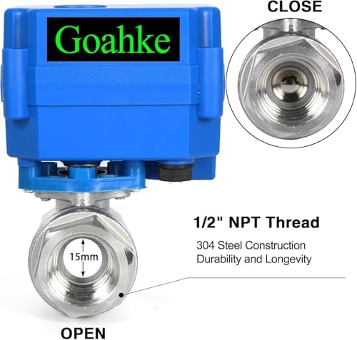 Motorized Ball Valve 1/2" Stainless Steel Full Port 9-24V AC/DC - Image 6