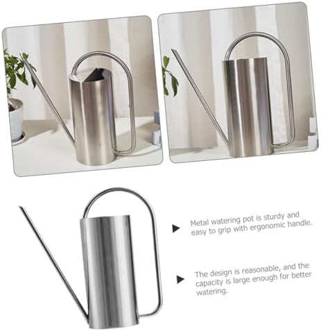 Watering Can with Long Spout 1.5l Stainless Steel for Plants - Image 3
