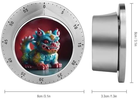 Mechanical Kitchen Timers for Cooking,Animal Toys Printed 60 Minute Magnetic Countdown Timer,Cute Cooking Timers with Alarm,Stainless Steel Time Timer Manual No Batteries Required - Image 2
