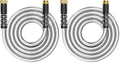 10ft Metal Garden Hose, Water Lead-in Hose Extension, Stainless Steel Hose Extension Adapter for Hose Reel/RV, Drinking RV Water Hose, Reel Extender for Yard, Female to Female, Durable (Pack of 2) by PETSWI