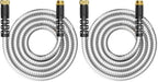 10ft Metal Garden Hose, Water Lead-in Hose Extension, Stainless Steel Hose Extension Adapter for Hose Reel/RV, Drinking RV Water Hose, Reel Extender for Yard, Female to Female, Durable (Pack of 2) by PETSWI