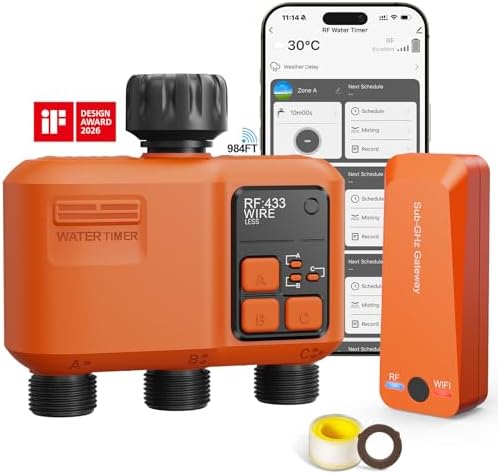 Smart WiFi Sprinkler Timer 3 Zone, Water Timer for Garden Hose Irrigation by XinFutureSprinklerTimer