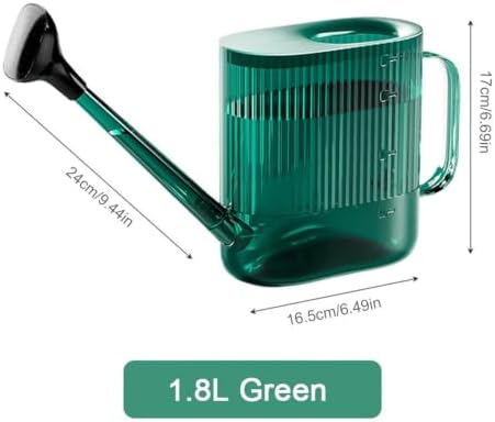 1800ML Watering Can with Long Spout and Detachable Nozzle(Green) - Image 2
