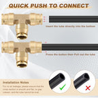 1/2" Brass Union Tee, DOT Approved 3-Way Air Line Connector 5PCS - Image 3