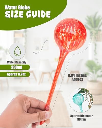 Iridescent Self Watering Globes, Glass Rainbow Plant Watering Globes, Self Watering Planter Insert, Automatic Plant Waterer Indoor (Large-4 Pcs Multi-Color) - Image 2