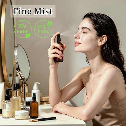 4oz Amber Glass Spray Bottles for Essential Oils with Funnels, Label&Marker - Image 7