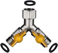 Heavy Duty Brass Y-Hose Splitter, Garden Hose 2 Way Splitter, Y Splitter Hose, Lawn Hose Splitter Spigot Adapter with 2 Valves, for Greenhouse, Agriculture by Unknown