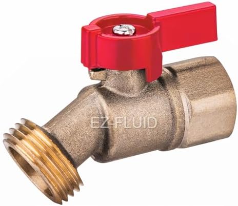 EZ-FLUID (10) Heavy Duty LF Brass 1/2" FIP X 3/4" MHT Male Hose Threaded Hose Connector 1/4 Turn No-Kink Hose Bibb,Water Faucet Outdoor Garden Faucet Hoses Spigot Shut Off Valve by EZ-FLUIDPlumbingProducts