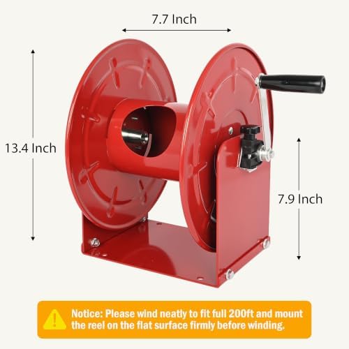 lesolar Pressure Washer Hose Reel100FTx3/8'' / 200FTx1/4'' - Image 3