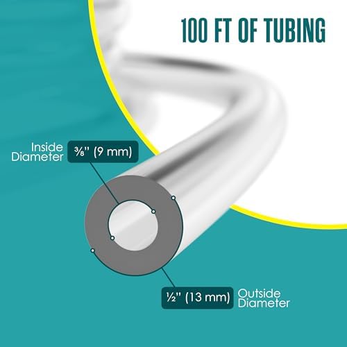 Tubing, 3/8”ID x 1/2”OD, Plastic Tube, Clear Tubing, Clear Hose, 100FT - Image 2
