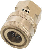 20 1/4in. FPT Female Brass Socket Quick Connect Coupler 4000 PSI 10 GPM for Pressure Washer Nozzle Gun Hose Wand by Unknown