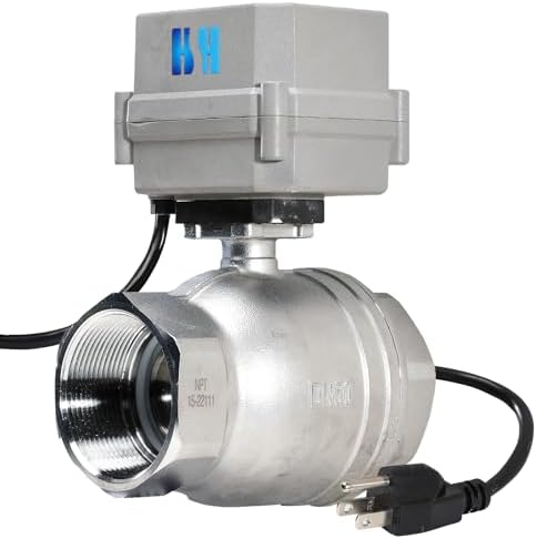 2 inch 110-230VAC Normally Open CF8/Stainless Steel 304 Motorized Electrical Ball Valve With U.S. Plug by HSH-Flo