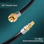 GASPRO 24 FT RV Quick Connect Propane Hose, 1/4" Male x 3/8" Female Flare Fitting, Propane Quick Connect Hose for RV to Grill, Camp Chef, Blackstone Griddle, Outland Fire Bowl and More - Image 2