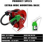 3/4 Inch Fuel Hose Reel,3/4"X33' Retractable Ratchet Spring Driven Diesel Hose Reel,360 Rotating Fuel Hose Swivel,AUTO Fuel Nozzle,SS304 Elbow Pipe,Barb Fitting,300 PSI,1"NPT Inlet,3/4" Outlet - Image 6