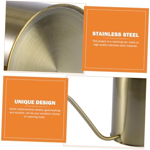 Totority Stainless Steel Watering Kettle Long Spout Pot for Indoor Outdoor Plants Gardening with Ergonomic Handle Practical Brass Watering Can for Home Use - Image 6
