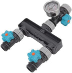 2 Way Water Pressure Regulator with Gauge, Adjustable Irrigation Valve Splitter for Garden Hose, Patio, Farm - Image 3