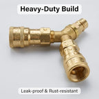 1/2 Inch Vatural Gas Y Splitter with Quick Connect Fittings & Shut Off Valve - Durable Brass Adapter for Grills, Heaters, Pizza Ovens, RVs (1/2" Female Pipe Thread x Flare)​​ - Image 4