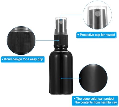 PATIKIL 1oz Glass Spray Bottles, 72pcs Nozzle Leak Proof Empty Water Mist Stream Sprayer for Cleaning Solutions Plants Hair, Black - Image 3