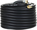 Guitrees 100FT 5/8 Heavy Duty Rubber Garden Hose - 300psi Working, 1000psi Burst - Hot/Cold Water - Five-Layered Braiding for Durability - Versatile for Gardening, Agriculture, Construction(Black) by Guitrees