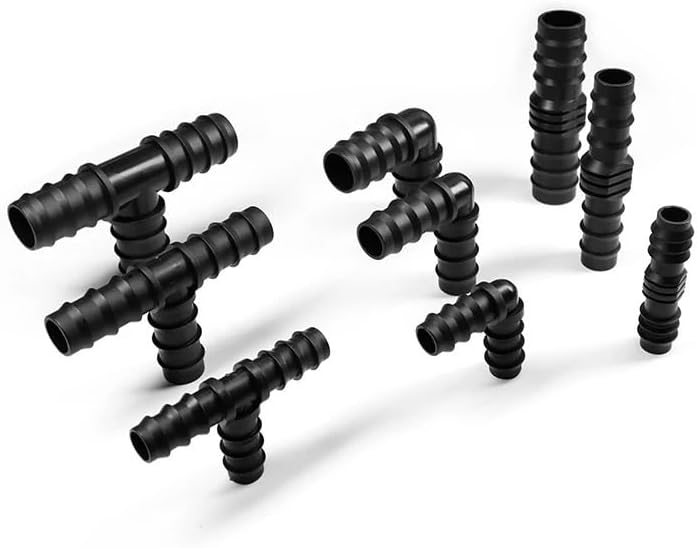 15mm 18mm 24mm PE Barb End Connectors Couplings Straight Tee Connector Micro Drip Irrigation Tube Repair Fitting Garden Watering(Elbow,24MM_10 PIECES) - Image 7