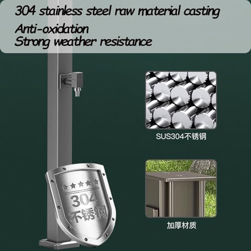 Outdoor Faucet Water Column，Free Standing Garden Fountain Stand, Courtyard Patio Garden Hose Holder for Irrigation Cleaning - Image 3