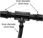Tee Fitting ，water pipe connector, Hose Barb Fittings, Garden Reducing Tee Connector 3/8 to 1/4 Inch for 4mm Drip Irrigation Water Splitter Pack of 10 Black - Image 5