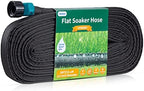 Hlinker Flat Soaker Hose 50 FT for Garden Beds, 50Ft 1/2" Linkable Consistent Drip Irrigation Hose Save 80% Water, Leakproof Heavy Duty Double Layer Sprinkler Hose by Hlinker