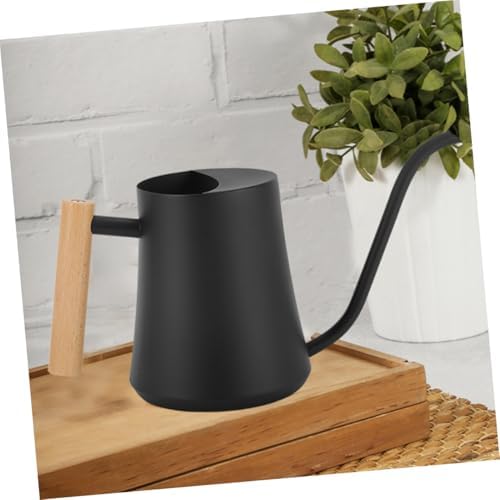 Vintage Stainless Steel Watering Can and Wooden Handle with Long Spout - Image 6