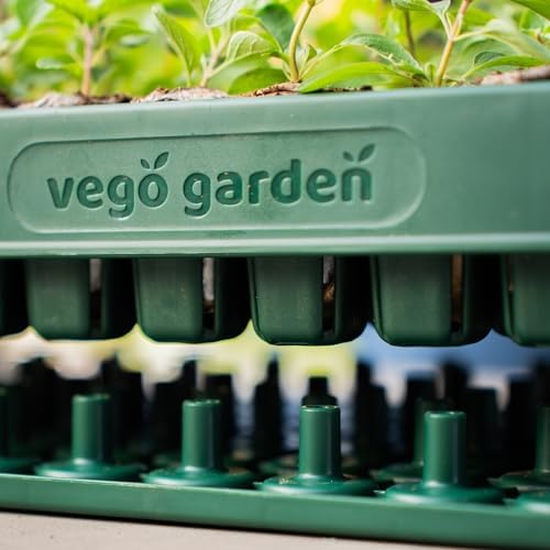 Vego garden Seedling Suite Products 10" x 20" 76 Cells Stackable Seed Starter Germination Tray with 3-in-1 Plant & Pop Board and 10" x 20" Bottom Watering Tray - Image 6