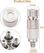 50Pcs High Pressure Misting Nozzles 10/24 UNC - Brass/Stainless Steel (2/3 Sections, 0.1-0.8mm Hole) for Cooling/Greenhouse Stainless Steel-2 Sections 0.1mm hole diameter - Image 5