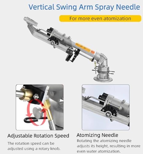 2.5"-3" Impulse Impact Sprinkler Farm Irrigation Sprinkler 360° Large-Area Watering Spray, Lawn Sprinkler Irrigation Spray Gun, with Replacement Nozzle & Welding francs for Farmland Lawn Watering - Image 3