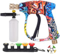 Graffiti High Pressure Water Sprayer Set, Pressure Washer Gun with 5 Spray Nozzles & Foam Pot, Quick Release Jets Wash Gun with 1/4 Inch Connector, 3000 PSI Max for Car, Patio by Unknown