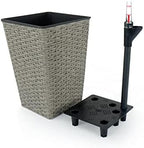Square Wicker Self-Watering Planters, 2-Pack, Gray - Image 5