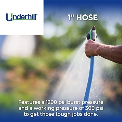 Underhill UltraMax Commercial Garden Water Hose, Lightweight, Heavy-Duty, Flexible, Anti-Kink, 1200 psi, H10-125B, 1 Inch x 125 ft, Blue - Image 4