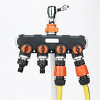 Water Tap Splitter, Garden Hose Splitter 2-Way 4-Way Black 1/2" to 3/4" Thread Quick Connector(Black-4 Way) - Image 5