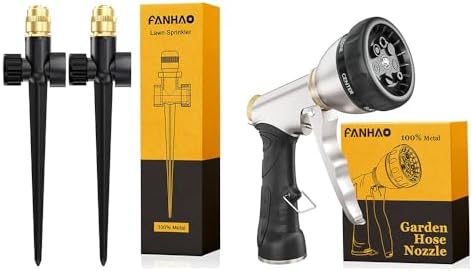 FANHAO Metal Lawn Sprinkler for Yard+Metal Water Hose Nozzle Sprayer by FANHAO
