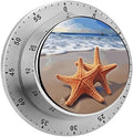 Mechanical Kitchen Timers for Cooking,Starfish on The Beach Printed 60 Minute Magnetic Countdown Timer,Cute Cooking Timers with Alarm,Stainless Steel Time Timer Manual No Batteries Required by Unknown
