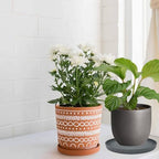 Yukfona Ceramic Plant Saucer Tray 2 Pcs 8 Inch Grey, 8.5" OD x8.15 ID x1 Deep| Fits Flower pots Bottom≤ 8.15", Heavy Duty Glazed Round Planter Drip with Catch Basin for Indoor Outdoor Plants - Image 5